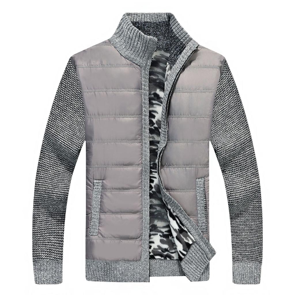 Осень Зима Мужской Свитер Кардиган Плюс Бархат Толстая Куртка Теплый Свитер Свитер