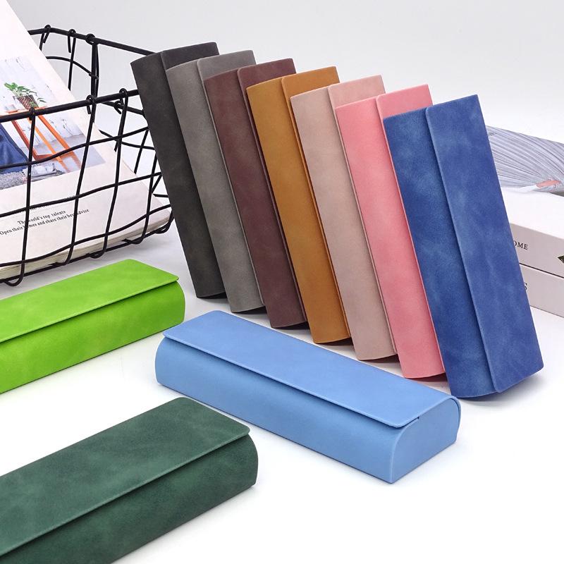 Простая кожаная коробка для очков из ПУ для мужчин и женщин, устойчивая к давлению, футляр для солнцезащитных очков при близорукости и дальнозоркости, портативный футляр для очков для чтения