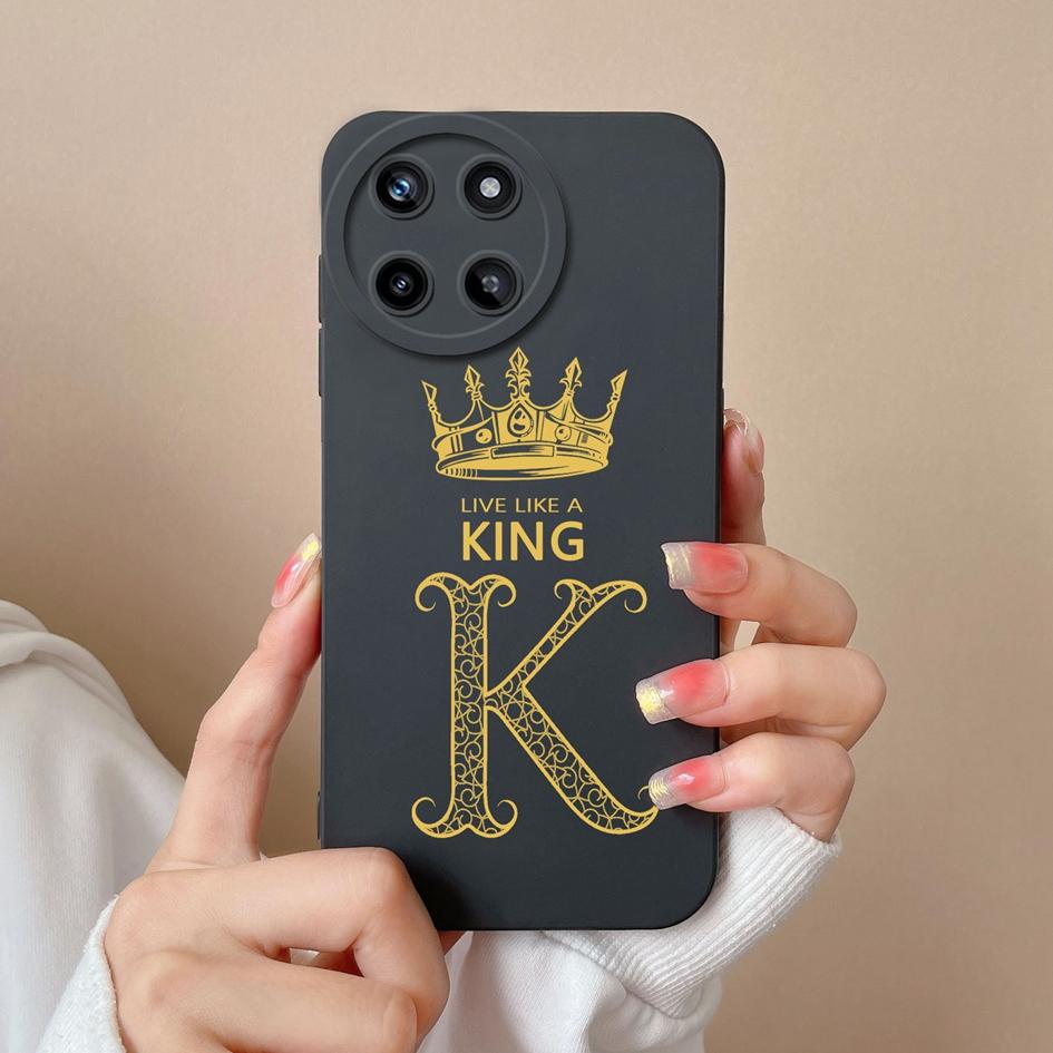 Для OPPO Realme V20 V23 V25 V30 X2 X7 XT Q5 Pro U1 V13 V15 чехол для телефона модный чехол с буквами Короны жидкий мягкий силиконовый матовый противоударный чехол-бампер