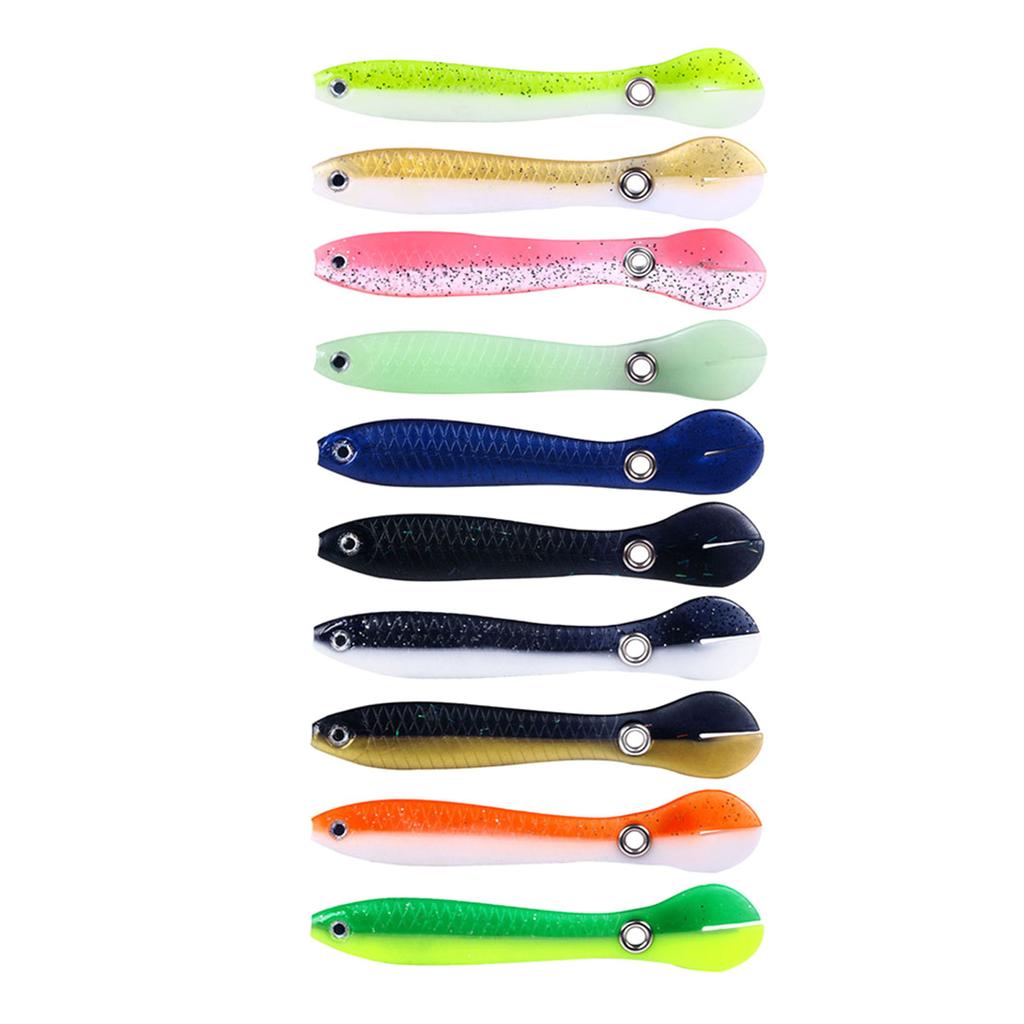 10 Pcs Soft Plastic Fishing Lures Worm Baits Jigging Wobbler Fishing Lures Artificial Swimbaits for Saltwater Fishing