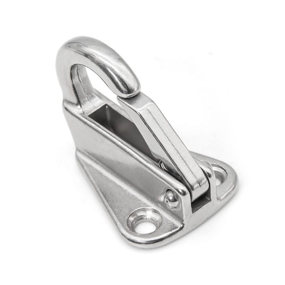 2Pcs 316 Stainless Steel Spring Locked Fender Hooks Practical Marine Spring Snap Hook  Tug Ship