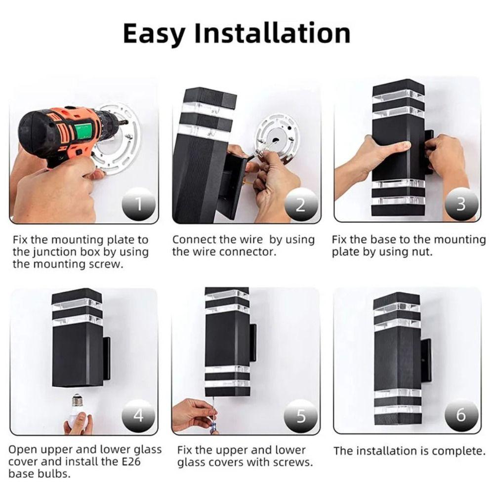 Водонепроницаемый светодиодный настенный светильник, алюминиевый садовый светильник, простая фасадная лампа для освещения лестницы