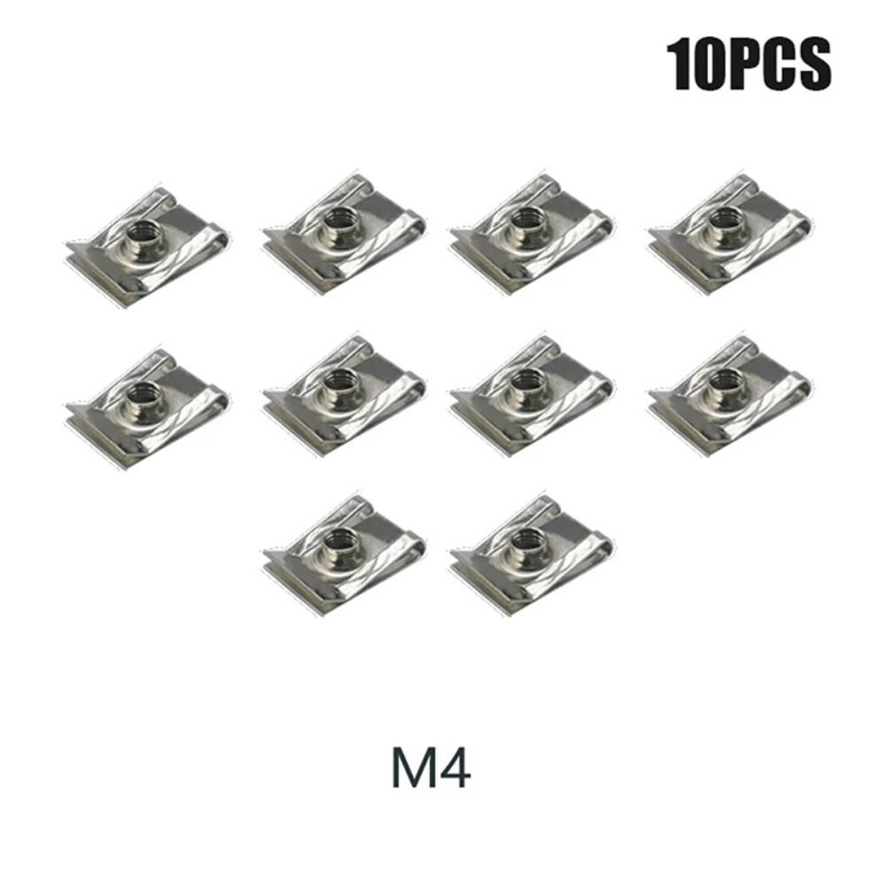 10pcs with Thread U Type Clips 8mm 5mm 6mm 4mm Car Spring Clips New Reed Nuts
