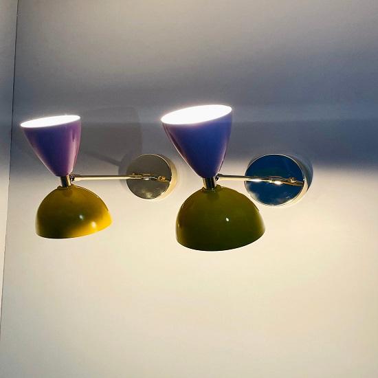 Латунный настенный бра середины 1950-х годов, итальянский стиль Stilnovo Diabolo | ЛЕЛО Дизайн | Универсальная лампа для чтения для прикроватной тумбочки, прихожей и входа в спа-салон