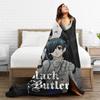 Black Butler Japanese Anime Kuroshitsuji Blankets Flannel Summer Breathable Soft Throw Blanket for Sofa Car Bedspread