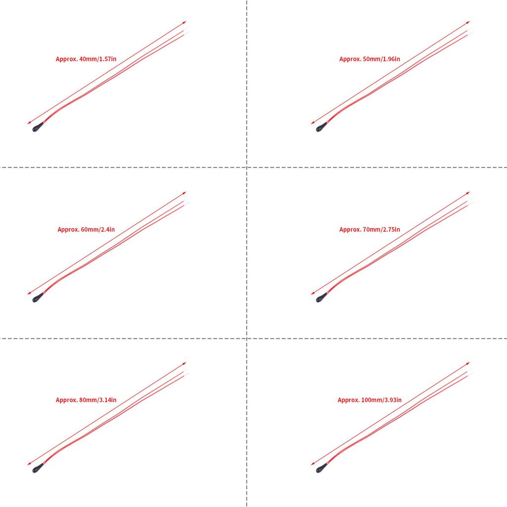 10 шт. Высокочувствительные термисторные резисторы Ом MF52B с эмалированным проводом, датчик температуры, высокочувствительный термистор