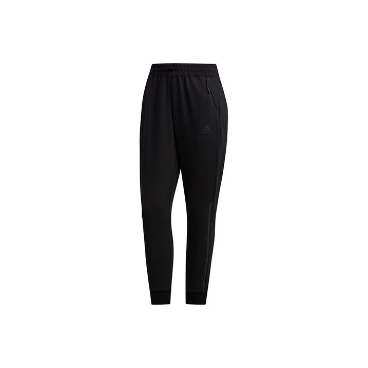 adidas Женские спортивные брюки с коническим кроем из вязаного материала, для бега, черные EH3918