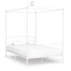 White Metal Canopy Bed Frame 140 x 200 cm