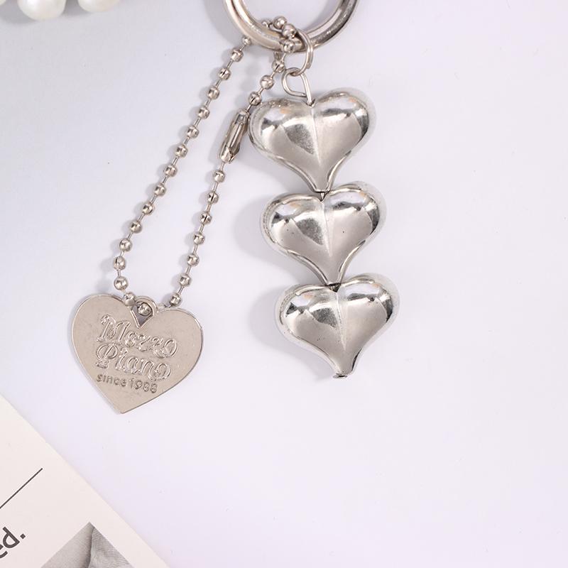 Fashionable Heart Beaded Key Chain Multifunctional Mobile Phone Lanyard Personalized Car Key Accessory Key Ring Bag Pendant