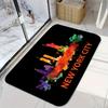 1PC Cyberpunk Skull Pattern Kitchen Rug Non-Slip Door Mat Pop Design Bathroom Rug Bath Mat Carpet for Home Sink Laundry Decor