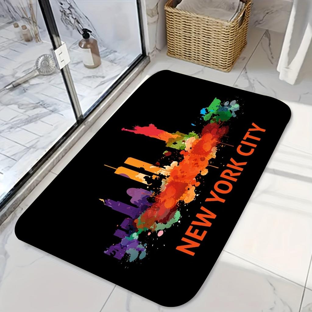 1PC Cyberpunk Skull Pattern Kitchen Rug Non-Slip Door Mat Pop Design Bathroom Rug Bath Mat Carpet for Home Sink Laundry Decor