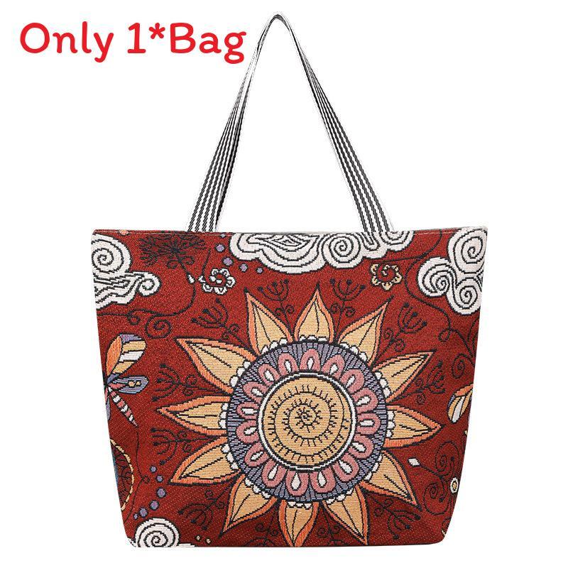Canvas Butterfly Elephant Cat Tote Bag For Women With Sewn Details For Daily Use