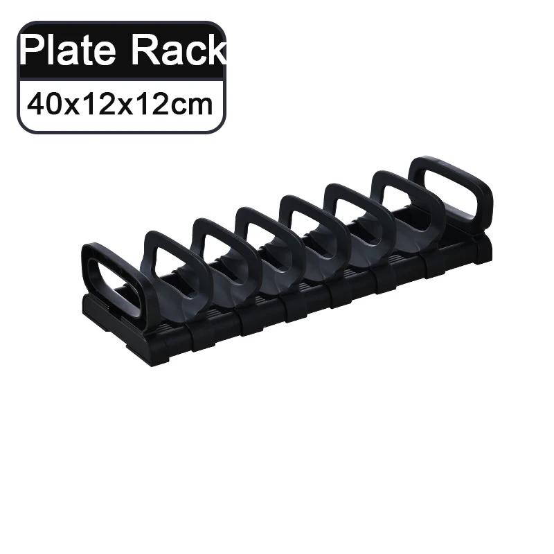 Органайзер для кухонных тарелок Регулируемая полка для хранения тарелок Пластиковые держатели для крышек кастрюль Держатель для сушки посуды Кухонные принадлежности