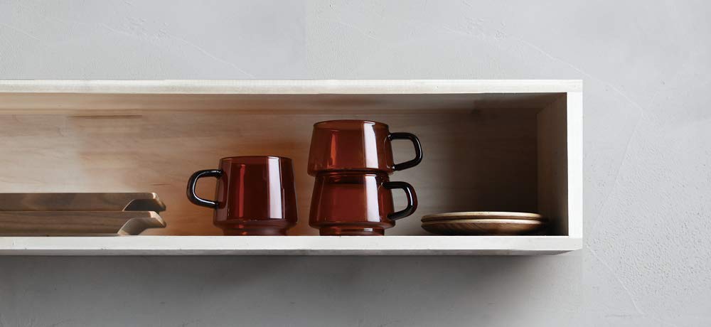 KINTO SEPIA Microwave and Dishwasher 21741 Mug, 340ml, Amber, Heat-Resistant Glass, Safe, Gift,