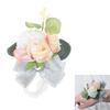 2pcs Elegant Wrist Flowers for Girls' Wedding Accessories Bridesmaids Wristbands In Classical Color Optional