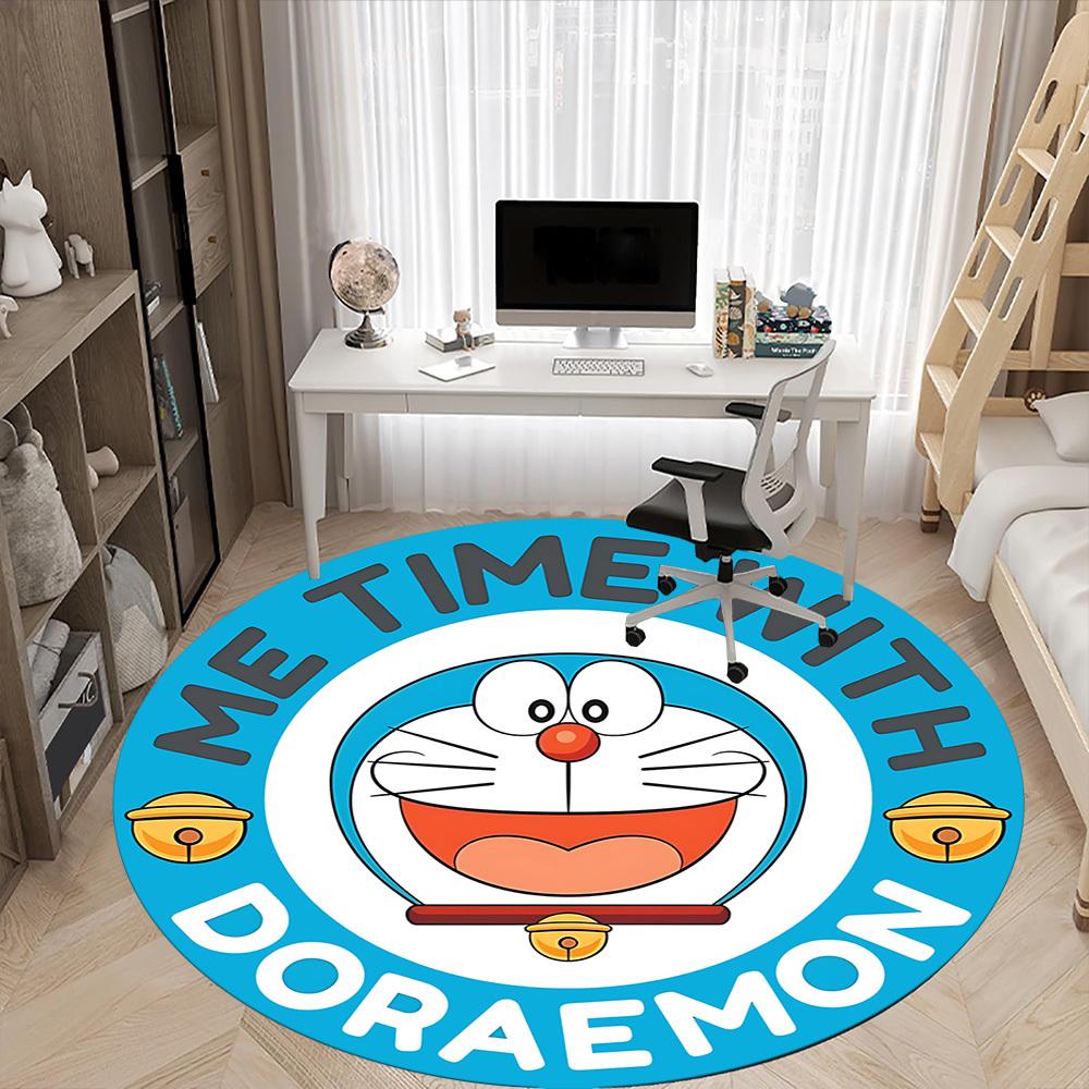 Doraemon Office Round Area Rug, Indoor Mat Suitable For Office,Bedroom Living Room Home Decor, Room Deco a0908175