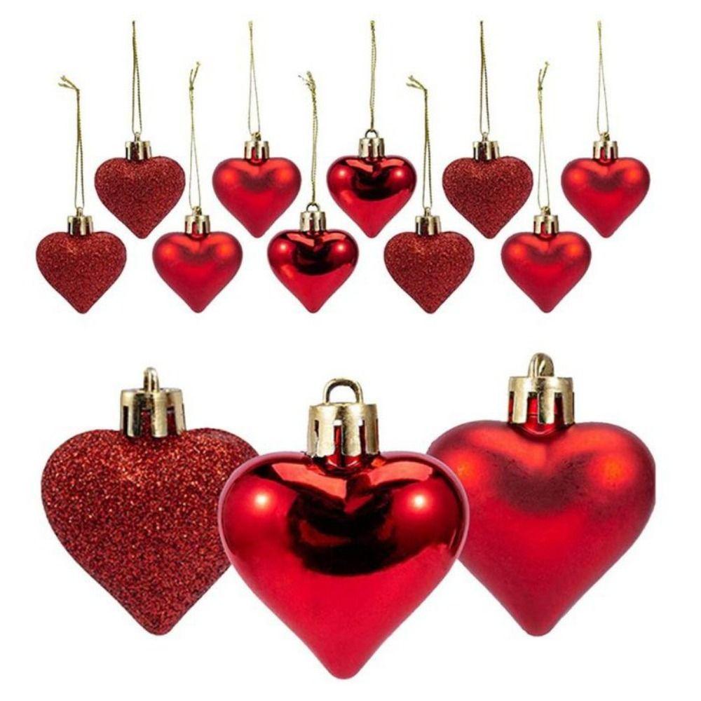 12 шт./набор Гальванизированное украшение для рождественского венка в виде елки, Подвеска в форме сердца любви особой формы, Новый год