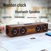W8C Беспроводная Bluetooth деревянная колонка с часами и многофункциональным слотом для карт для ТВ и компьютера