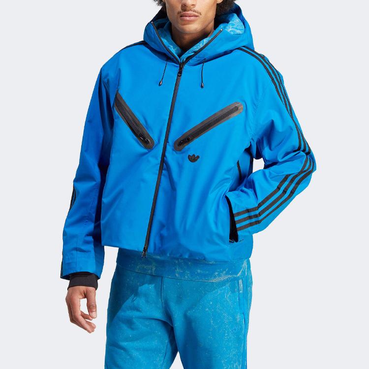 adidas Оригинальная мужская куртка на молнии Trefoil Montreal с цветными блоками, синяя IL9067
