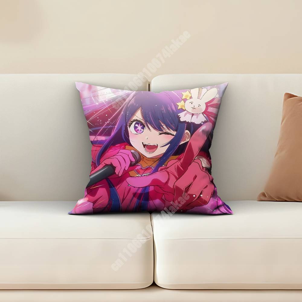 Oshi no Ko Hoshino Ai Aquamarine Ruby Sofa Couch Pillow Cover Cushion Case Cozy Bedroom Accent Studio Furnishing