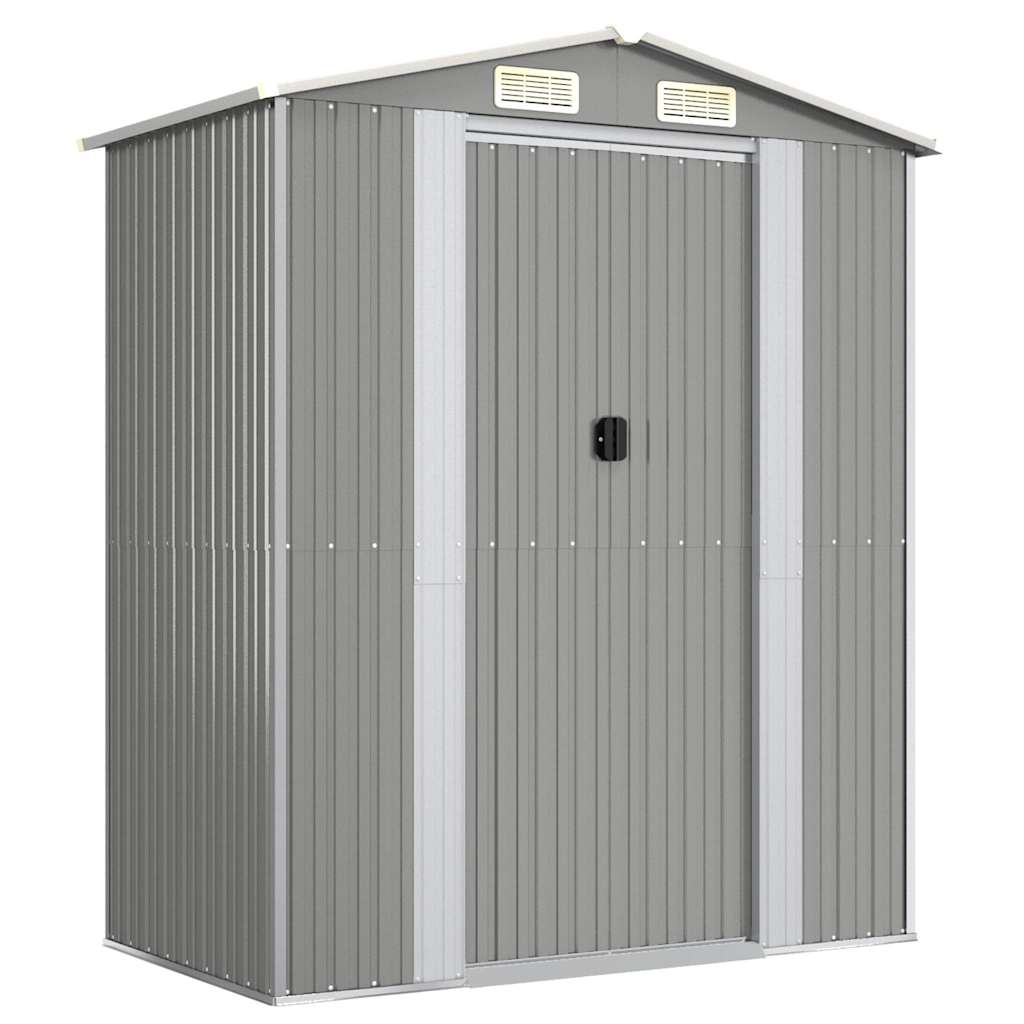 Garden Shed Light Gray 192x108x223 cm Galvanized Steel