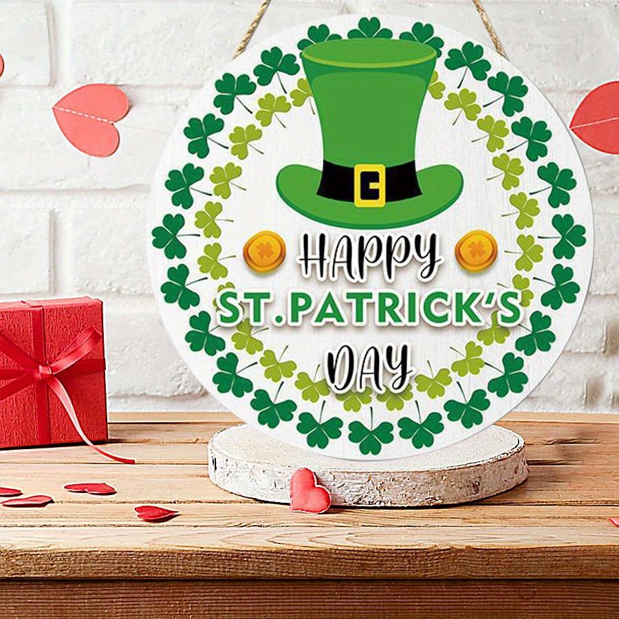 2D Плоская 20 см шляпа ко дню Святого Патрика, деревянная настенная подвеска, декор - автомобильный воздушный шар, универсальная праздничная деревянная подвеска, украшение для дома, приветственный знак, декор для вечеринки