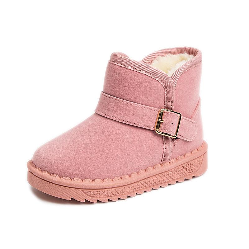 Children's Snow Boots Winter New Girls Fleece Warm Cotton Boots Boys Thickened Short Boots