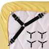 4pcs Triangle Bedding Bed Suspender Straps Sheet Clips Bed Button Easy Adjustment Buckles Mattress Fastener Holder Grippers