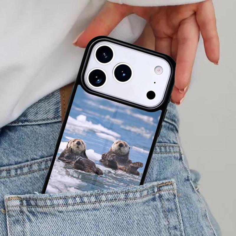 Животное выдра Милый чехол для телефона для iPhone 16e 15 14 13 12 17 Pro Max Plus Air 17pro Чехол Coque