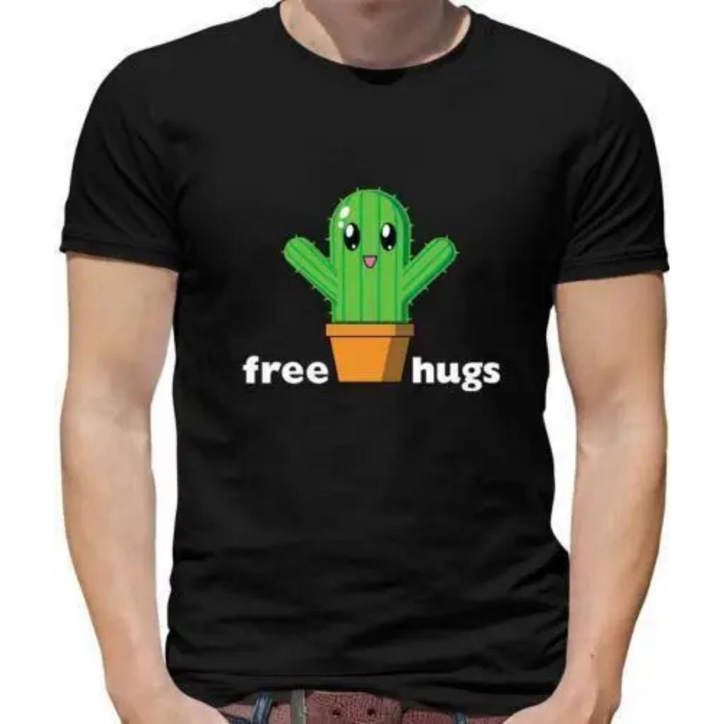 Gratis Cactus Hugs Camiseta Hombre - Lindo - Anime - Abrazos Gratis - Cactus
