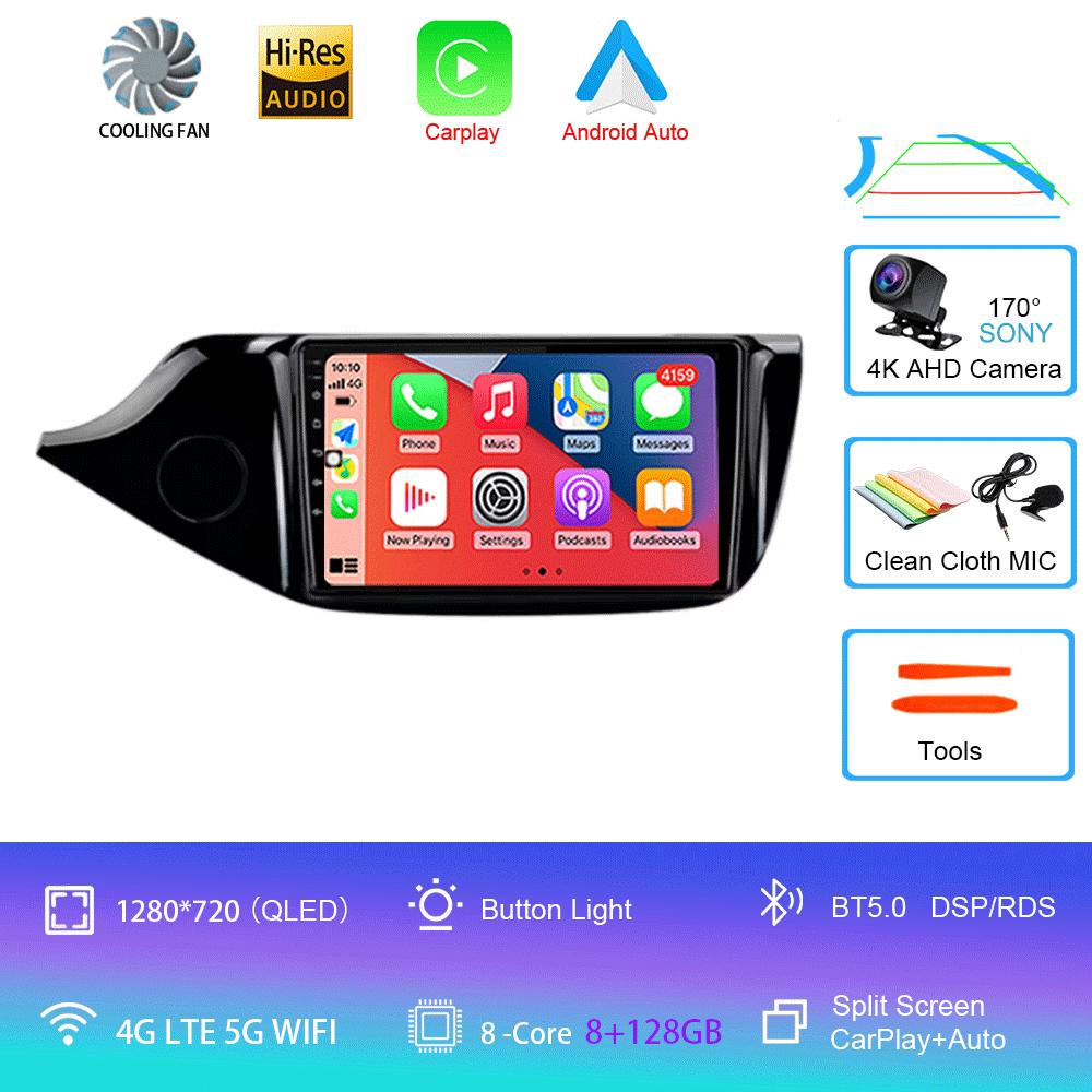Автомобильное радио Android 14 Carplay для KIA Cee'd CEED JD 2012 2013 - 2018 Навигация Мультимедийный проигрыватель Стерео 5GWiFi+4G SIM BT видео