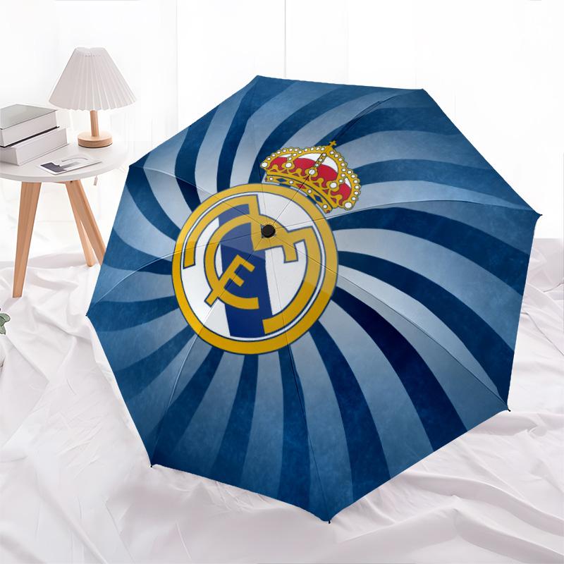 Узор Real Madrid CF, автоматический складной зонт, портативная и складная конструкция, 8 спиц, рождественский или день рождения подарок.