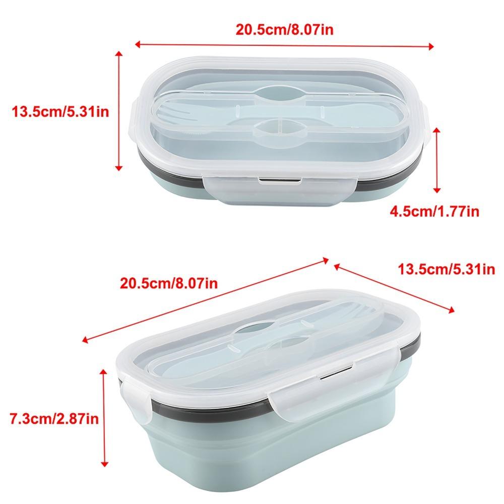Blue/Pink/Green Foldable Lunch Box Silicone Fruit Storage Box  For Outdoor Travel