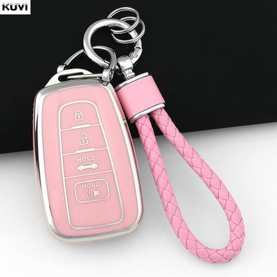 Чехол-брелок на 4 кнопки из ТПУ для автомобильного ключа Toyota Chr Camry Corolla Rav4 Highlander C-Hr Prius Land Cruiser Prado Брелок
