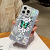 For iPhone 16 Pro Max 15 Pro 14 13 12 11 Phone Case Shell Butterfly Pattern Glitter Slim TPU Clear Soft Edge Shockproof Hard PC Bumper Cover