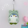 Penguin Doll Pendant Soft Plush Stuff Toy Cartoon Animal Stainless Chain Keychain School Bag Shoulder Bag Decoration Pendant Keyring Key Holder