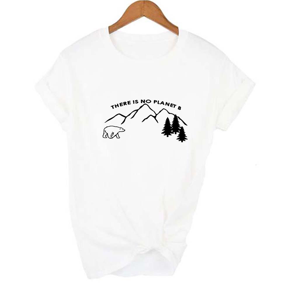 There Is No Planet B Women Summer Short Sleeve T Shirt Save Earth Tshirts Streetwear Slogan