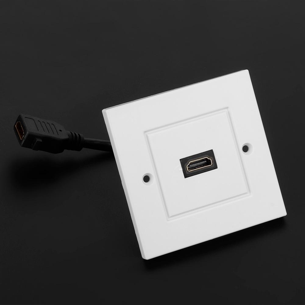 Белая настенная панель HDMI с кабелем для здания домашнего офиса отеля, стандарт США