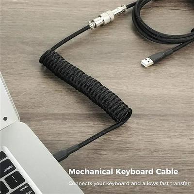 Механическая клавиатура Спиральный кабель Съемный USB C Авиаторский разъем Кабель для намотки Аксессуары для настольного компьютера Игровой клавиатуры