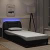 VidaXL Bed Frames with LED Lights, Upholstered Bed, Single Bed, Indoor Bedroom Adult Bed, Modern, Black 3213899