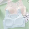 Sports Bra Women's Vest Solid Color Seamless Bra Gathering Underwear Invisible Bra Push Up Bra
