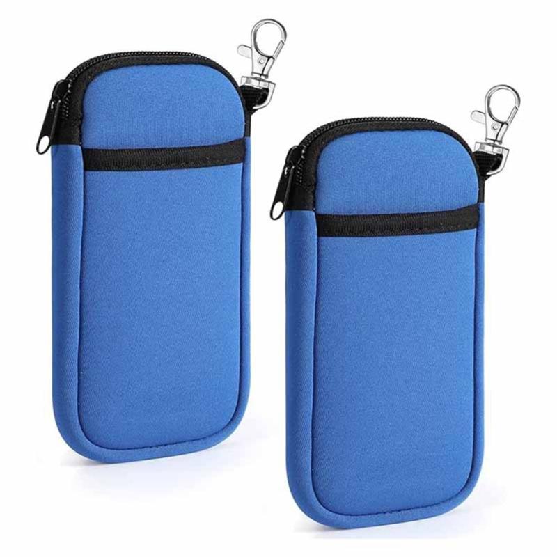 Неопреновый чехол для телефона с несколькими отделениями для хранения смартфона, наушников, кабеля. Надежная застежка-молния. Компактный для переноски.