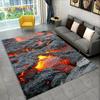 3D Volcano Lava Magma Illusion Area Rug Large,Carpet Rug for Living Room Bedroom Sofa Doormat Decoration,Non-slip Floor Mat Gift