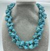 Модное 3-х ниточное ожерелье с бирюзой неправильной формы