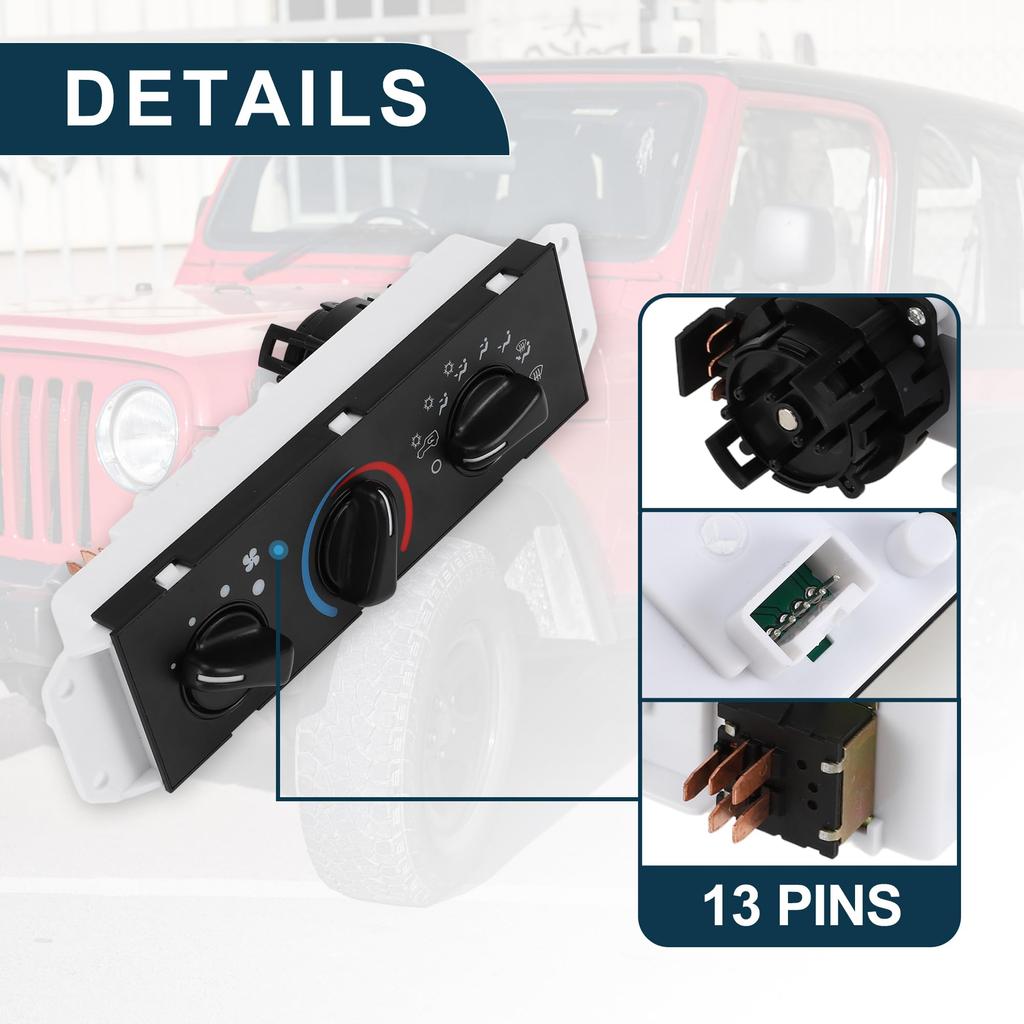 Панель управления климатом TUCKBOLD Heater для Jeep Wrangler TJ 1 комплект Кондиционер 1999-2004, 13-контактный,