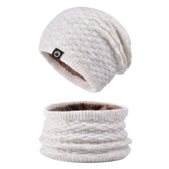 2 шт./комплект женский зимний шарф шапка комплект толстый вязаный теплый противоскользящий