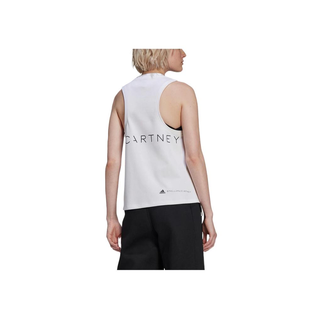 Adidas Тренировочная майка с логотипом и боковым разрезом Женские топы белого цвета HA8972