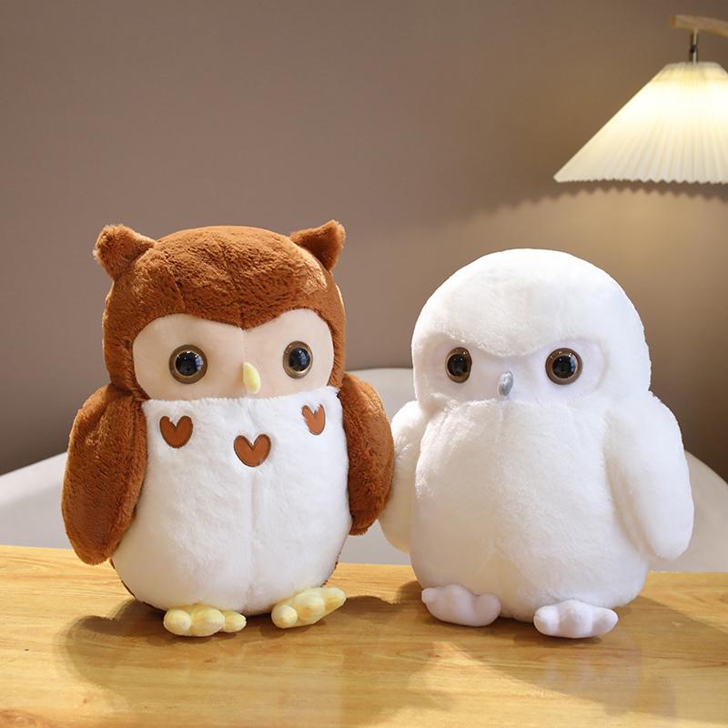 30cm/40cm Stuffed Couple Owl Doll Simulation Animal Toy Cute Bird Brown White Cartoon Plush Children Girls Gift