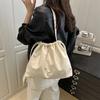 Drawstring Pleated Bucket Bag Women's 2025 Trendy New Large-capacity Summer Casual Shoulder Versatile Tote Bag
