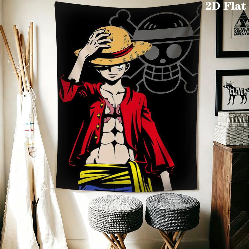 Тканевое панно с Манки Д. Луффи из One Piece Эстетичное настенное панно Печатный тканевый плед Декоративные панно для спальни гостиной Домашний декор